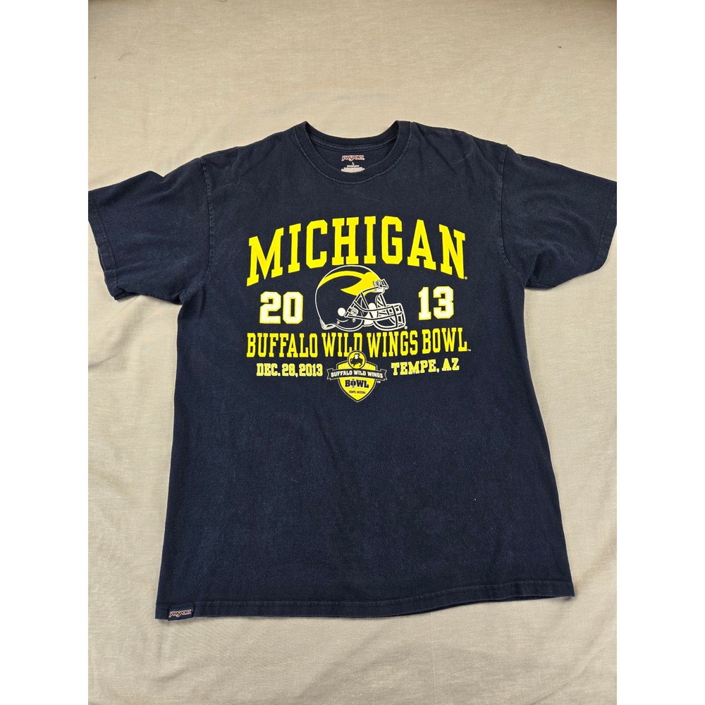 Jansport Michigan Wolverines 2013 Buffalo Wild Wings Bowl Navy Blue T-Shirt L